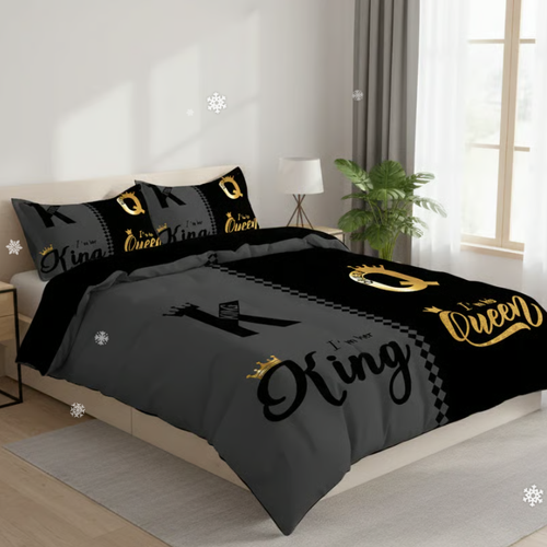 👑4-Piece King & Queen Couple's Cover Set