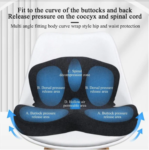 Non-slip memory foam seat – Sciatica relief, breathable cover & universal support! 🚗🪑