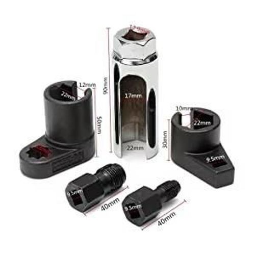 ⏳ Automotive O₂ Sensor Offset Socket & Thread Chaser 5-Piece Set – CR-V Steel, Side Cutout Design & Universal Fit for Fast, Safe Repairs! 🔧🚗