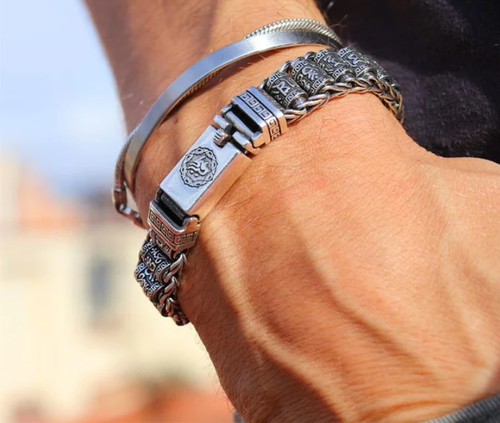 Tibetan Prayer Wheel Bracelet – 925 Sterling Silver, Lucky Charm & Valentine's Day Gift