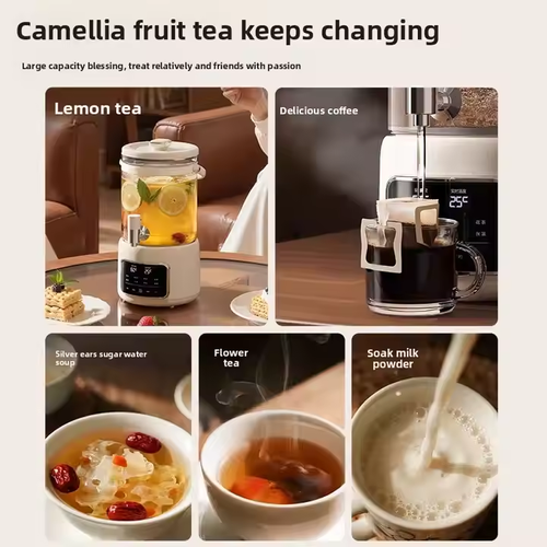 Multifunctional 3-liter large-capacity electric kettle with faucet and heat dissipation, featuring a multifunctional touchscreen and timer function.