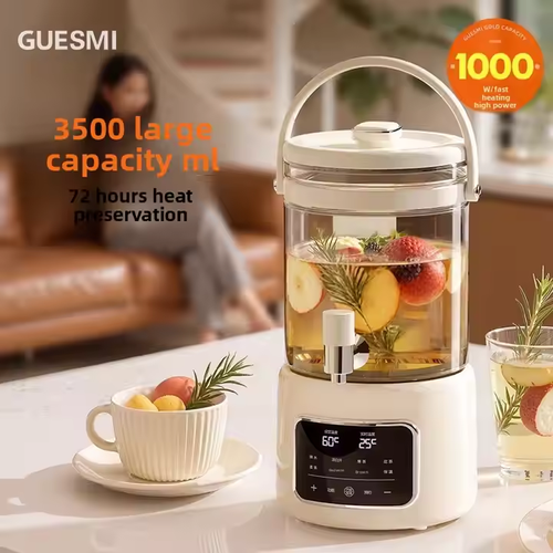 Multifunctional 3-liter large-capacity electric kettle with faucet and heat dissipation, featuring a multifunctional touchscreen and timer function.
