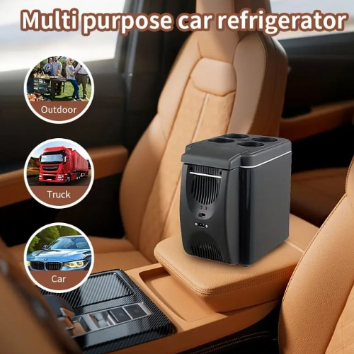 Portable refrigerator, insulated 2 in 1 car freezer, 12V portable mini freezer, camping electric ice box, car camping cooler for fruits, drinks, food, skin care products, cars, camping, travel