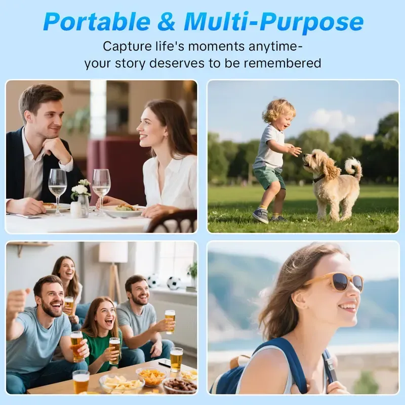 Vlogging Camera, Portable 2.5K Ultra HD Video Recorder with 180° Rotating Lens, Handheld Stabilizer Pocket Camera