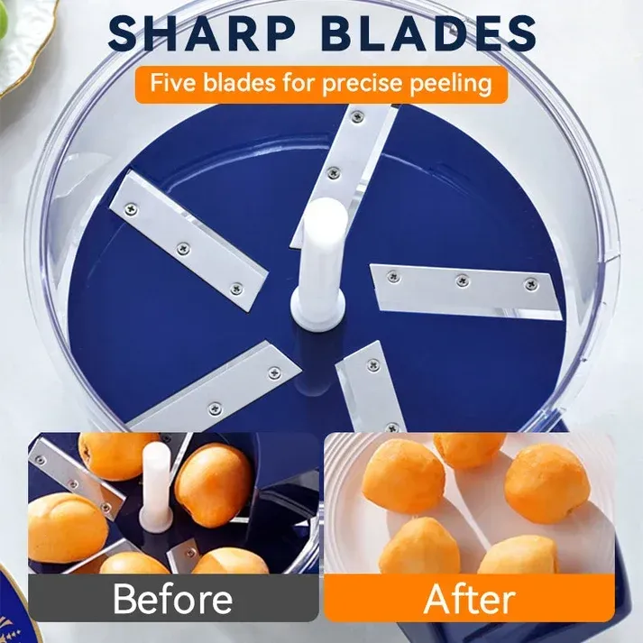 🍎 Transparent Electric Fruit & Vegetable Peeler — Automatic One-Touch Operation | Stainless Steel Blade | Rechargeable