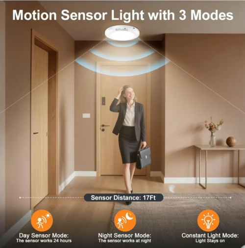 💡Rechargeable Motion Sensor Ceiling Light with Remote