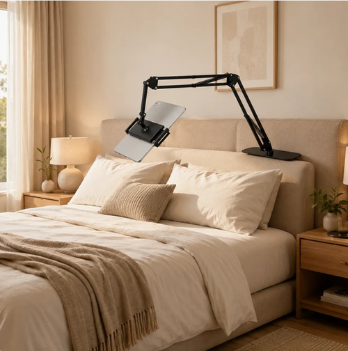 Tuck this tablet stand under your mattress and watch movies like you're in a movie theater
