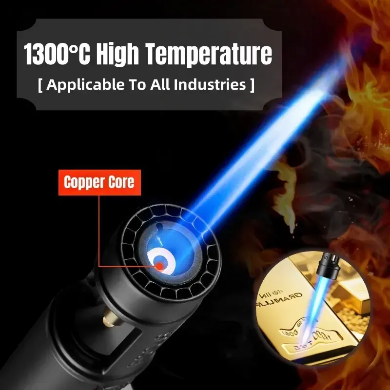 Windproof Jet Flame Lighter 2 In 1 Windproof Lighter - Torch Lighter With Adjustable Jet Flame And 360 Degree Rotation Ignition - Portable Camping Bbq Baking Lighter (Butane Gas Not Included)