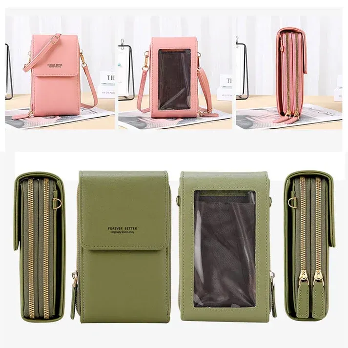 RFID Anti-Theft Phone Crossbody – Touchscreen & Multi-Compartment Design