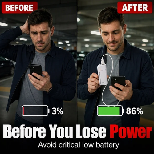 Portable AA Battery Charger – Emergency power bank + LED torch.
