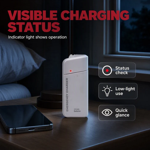 Portable AA Battery Charger – Emergency power bank + LED torch.