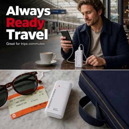 Portable AA Battery Charger – Emergency power bank + LED torch.