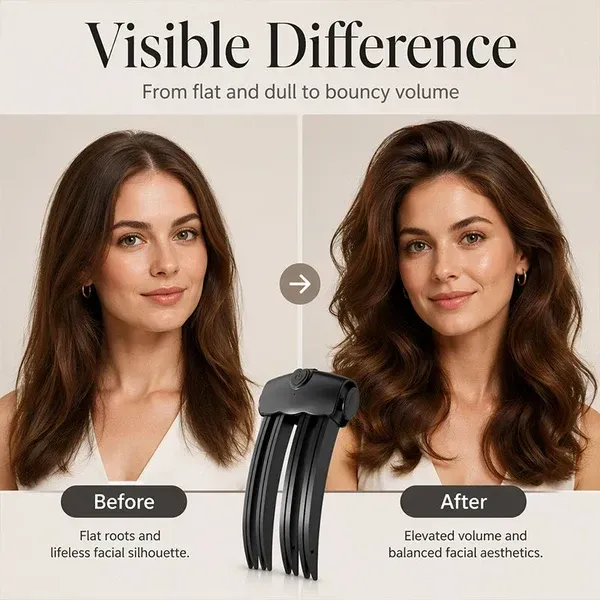 💇 Wireless Heated Volumizing Root Lift Clip, Portable Travel Hair Styling Tool for Flat Fine Hair