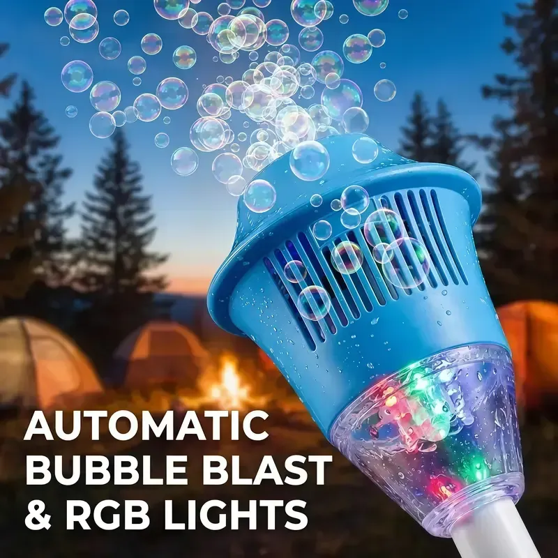 Automatic Handheld Bubble Machine for Kids, Bubble Maker Spring Summer Toys with Lights, Outdoor Rechargeable Blower Best Easter Gift for Children