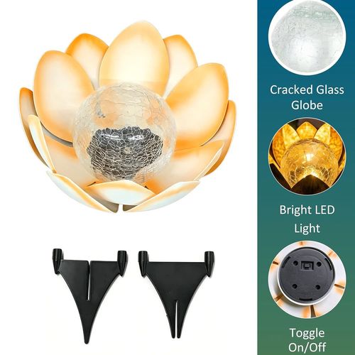 Solar-powered lotus-shaped decorative lights for courtyards