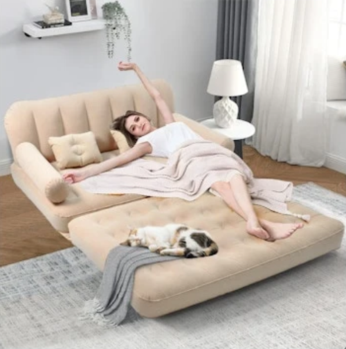 Convertible 2-in-1 Rapidly Inflatable Rest Lounge Sofa Bed