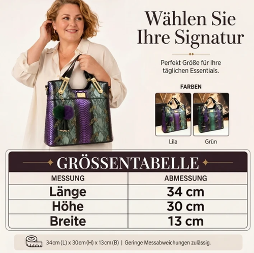 Elegant Snake-Look PU Leather Tote Bag - Premium Handbags