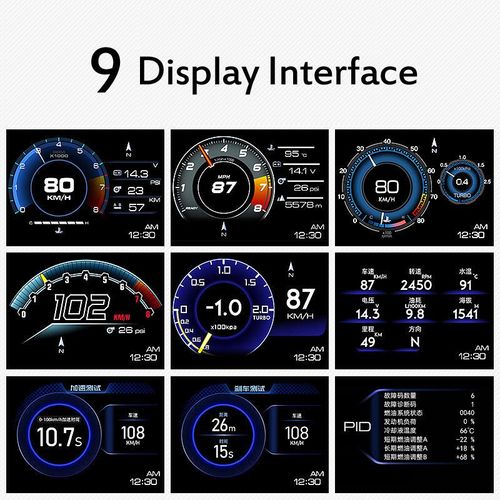 Car OBD Multifunctional LCD Instrument Cluster