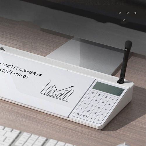 New Design Desktop Glass Whiteboard Surface Pad with Drawer Desk With Electronic Calculator