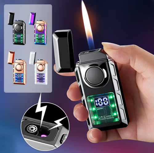 Functional Dual Flame Lighter with Colored Lights