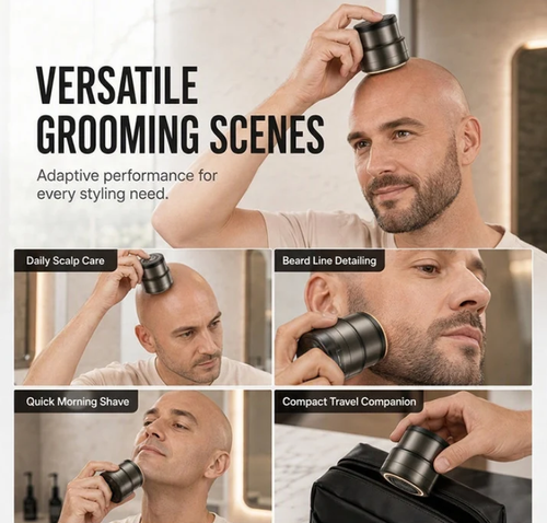 2-in-1 Smart Electric Bald Head Shaver and Beard Trimmer with Digital Display