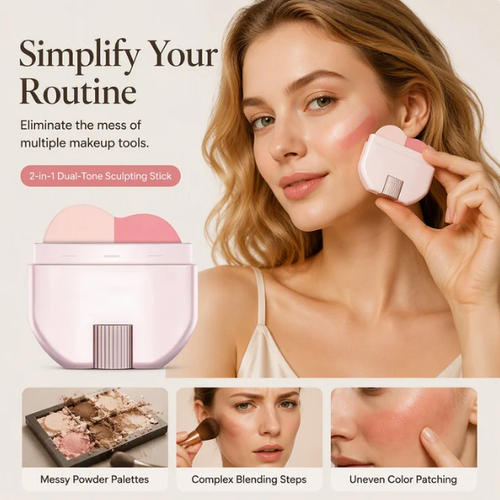 2‑in‑1 Long‑Lasting Highlighter & Blush Stick‑Dual