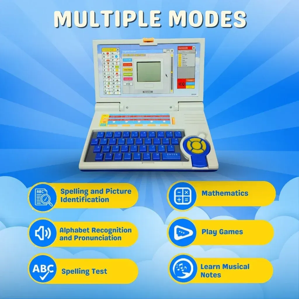 Interactive Kids Educational Laptop Toy | Learning Toys by Wishluck