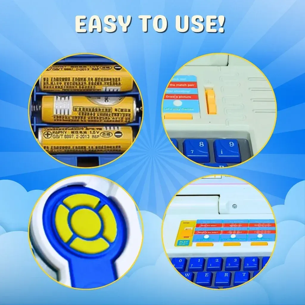 Interactive Kids Educational Laptop Toy | Learning Toys by Wishluck
