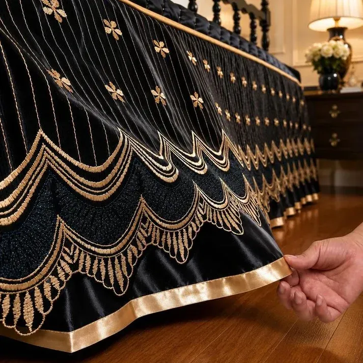 Quilted Bed Skirt with 18-Inch Drop