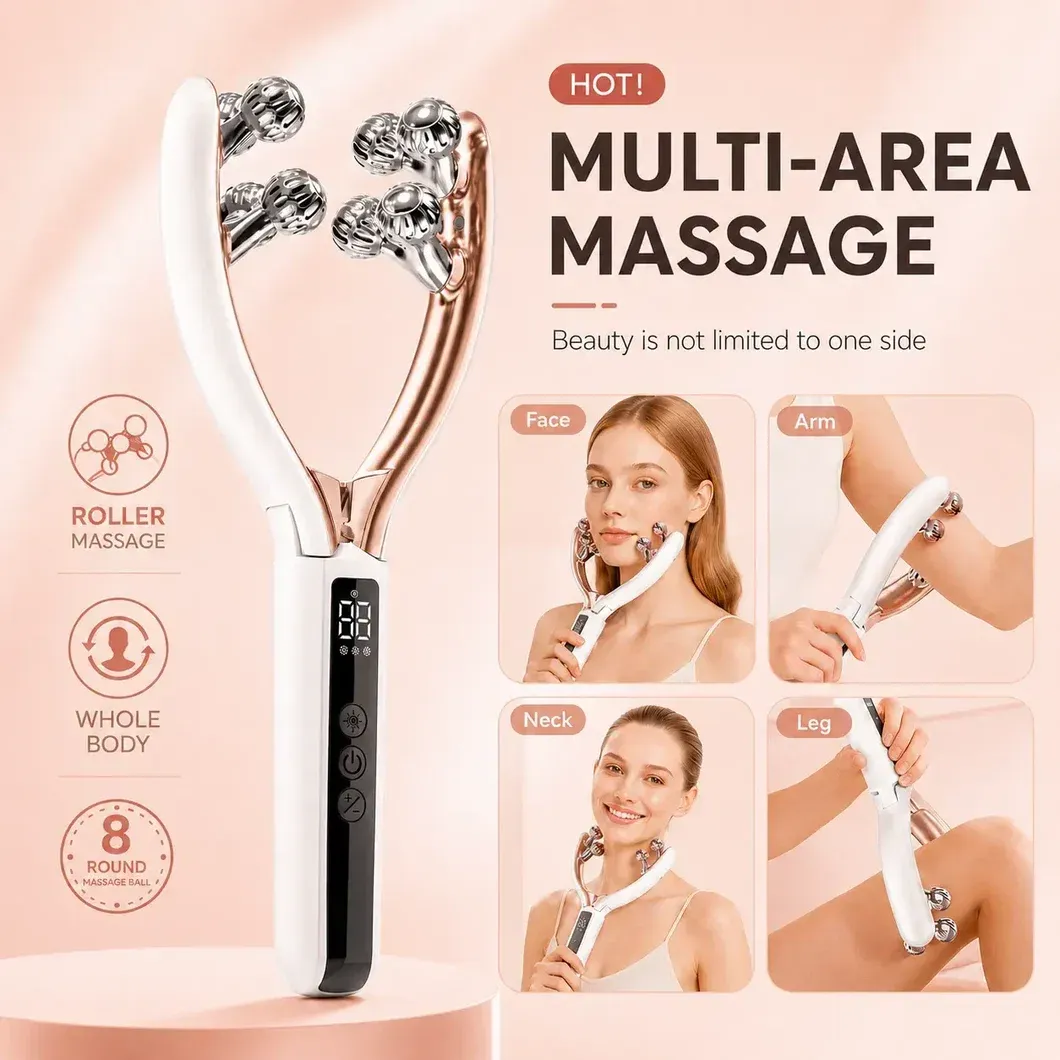 Microcurrent roller face sculpting device