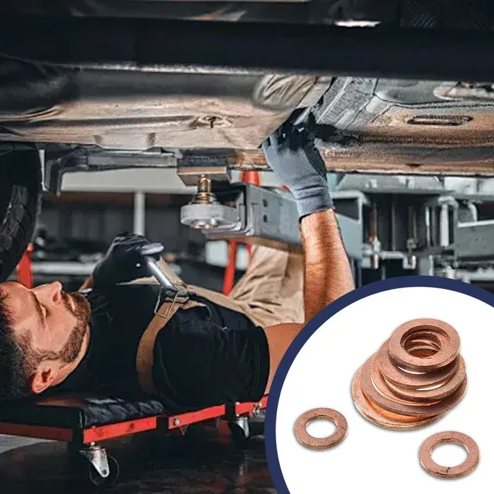200 PCS Copper Flat Washer Assortment Kit