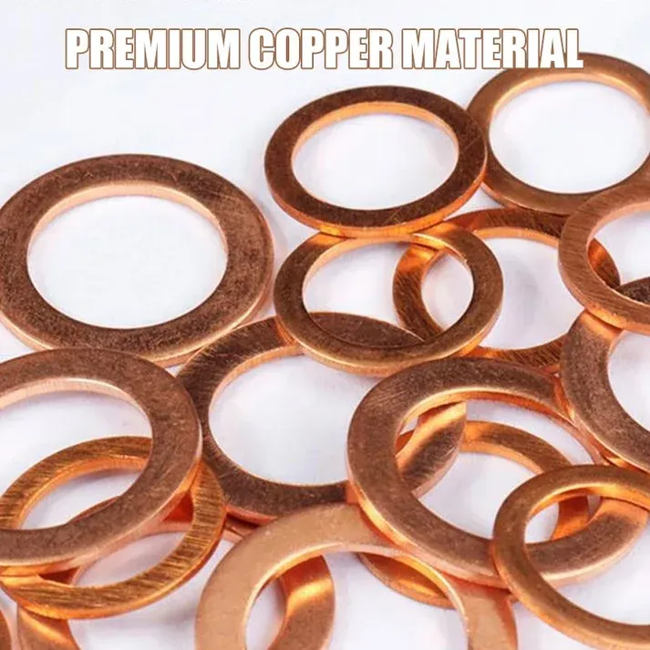 200 PCS Copper Flat Washer Assortment Kit