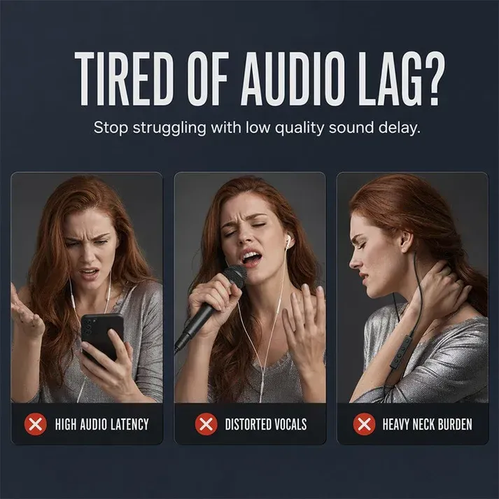 Bluetooth Karaoke Headset with Secure Collar Spring Clip