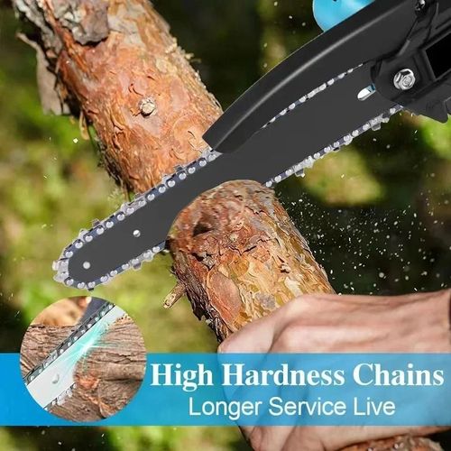Mini 6-Inch Rechargeable Electric Chainsaw Industrial Household Handheld Logging Tree Power Saws for Garden Pruning Felling