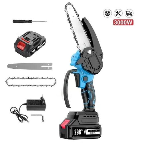 Mini 6-Inch Rechargeable Electric Chainsaw Industrial Household Handheld Logging Tree Power Saws for Garden Pruning Felling