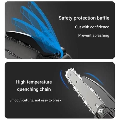 Mini 6-Inch Rechargeable Electric Chainsaw Industrial Household Handheld Logging Tree Power Saws for Garden Pruning Felling