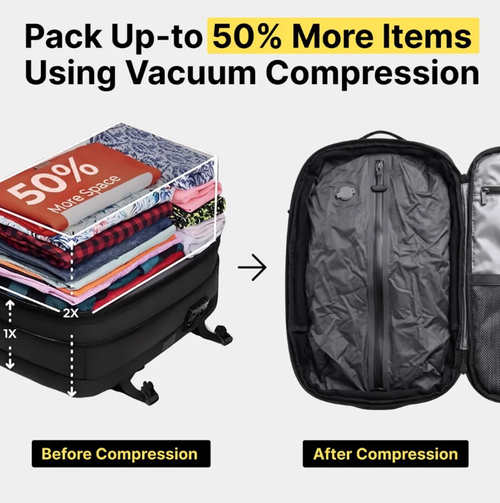 Vacuum-sealable travel backpack