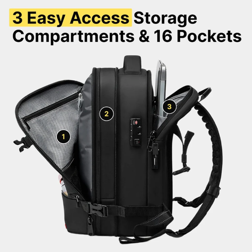 Vacuum-sealable travel backpack