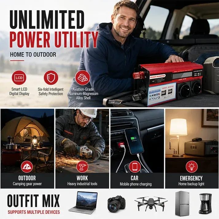 High-Power 12V to 230V Car Power Inverter