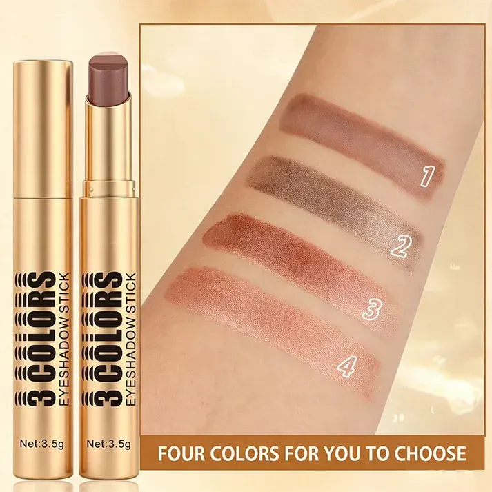 3-in-1 Gradient Eyeshadow Stick – One-Swipe, Waterproof, Curved Nib 2PC