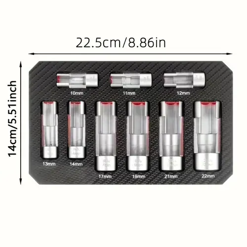 Socket Set for O2 Oxygen Sensors 9 Pieces Socket Set for O2 Sensors Sensor Removal Tool Wrench for Oxygen Sensors