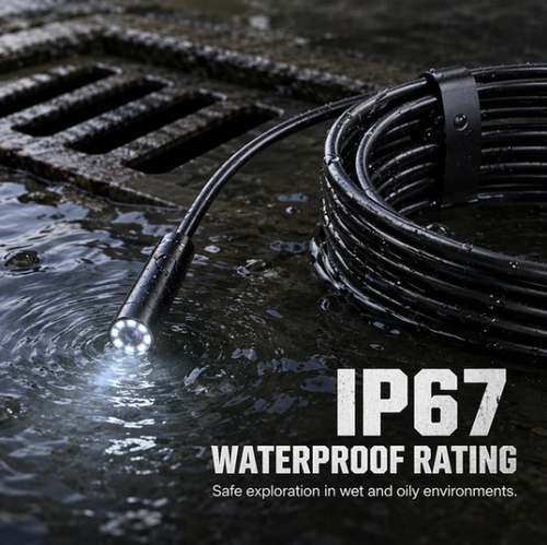 HD Inspection Endoscope – IPS Screen, IP67 Waterproof Probe