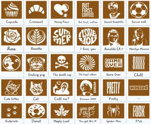 Retro Coffee Art Camera – Mechanical Latte Stencil Printer（4 Templates）