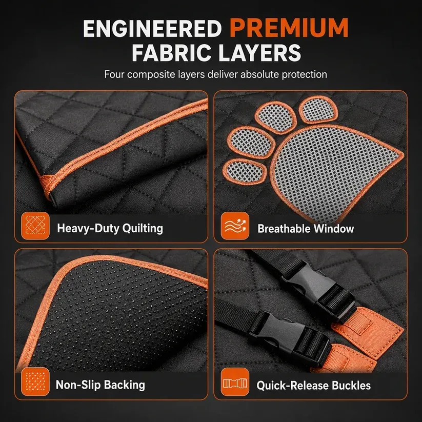 Waterproof Dog Car Seat Cover Dirtproof Rear Seat Pet Mat Cushion