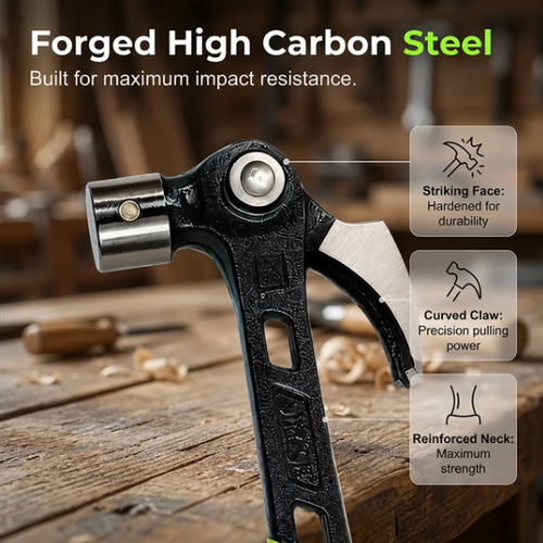 Heavy-Duty Multi-Purpose Claw Hammer – Trade-grade & heat-treated – Anti-slip grip, perfect for framing, demolition or DIY – durable and balanced