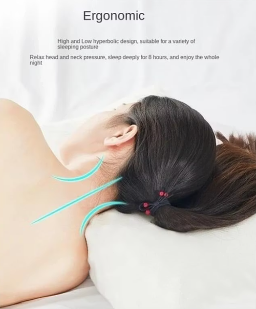 Latex Pillow Slow Rebound Memory Foam Pillow Cervical Protection Pressure Relief for Side Back Tummy Sleepers