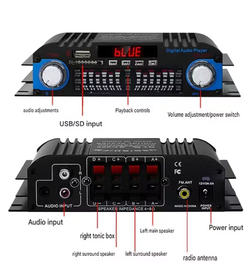 Bestselling BT-998 Mini Small Channel Home and Car Amplifier
