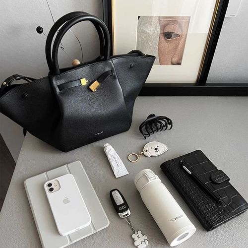 Genuine Leather Large-Capacity Tote – Western-Style Handbag Briefcase