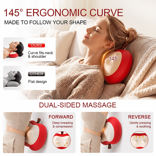 Wireless acupressure massager, acupressure point massage for back and neck, with 3D kneading function, 20 massage nodes, portable electric pillow, suitable for office chairs and cars