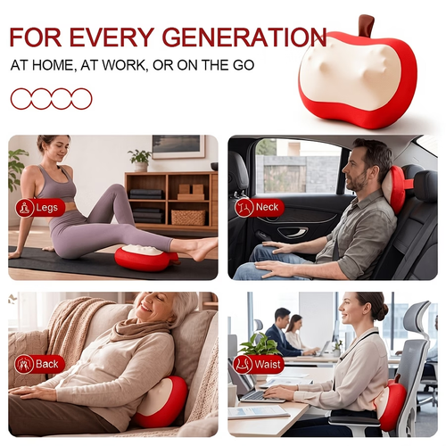Wireless acupressure massager, acupressure point massage for back and neck, with 3D kneading function, 20 massage nodes, portable electric pillow, suitable for office chairs and cars